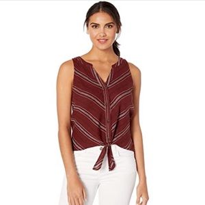 Sanctuary Tie Front Craft Shell Henna Stripe Top
